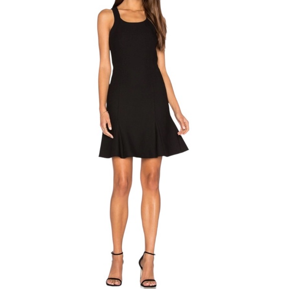 ELIZABETH and JAMES Edie Fit-n-Flare Sleeveless Square Scoop Neck Dress, Black - Picture 4 of 4